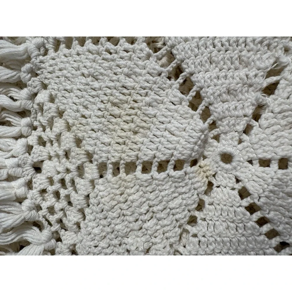 Vintage Hand Crocheted Bed Blanket Coverlet 88
